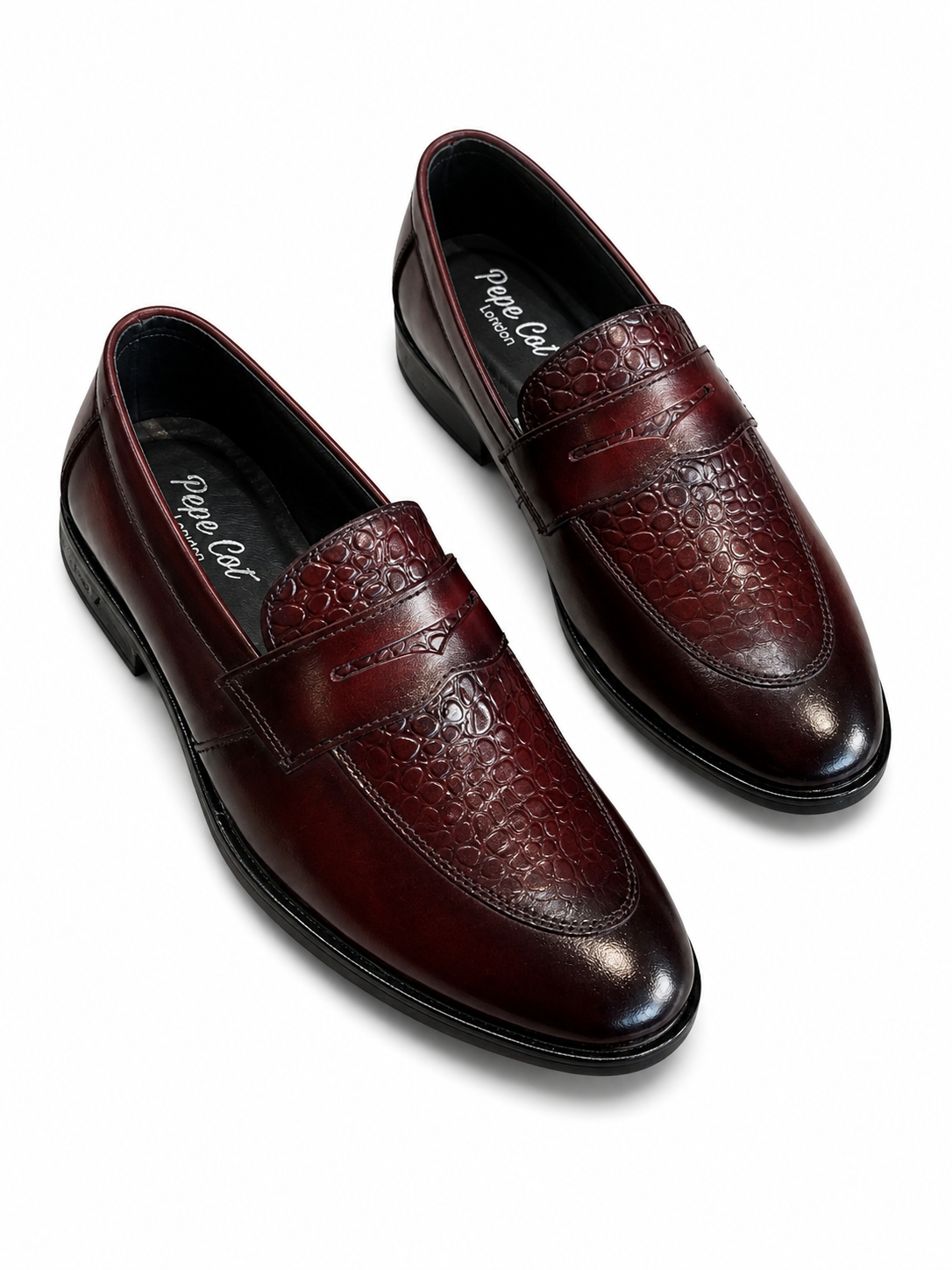 Foreign Shoes Premium Genuine Leather Penny Loafer Shoes for Men |Slip-On Formal, Office & Party Wear | Dark Brown