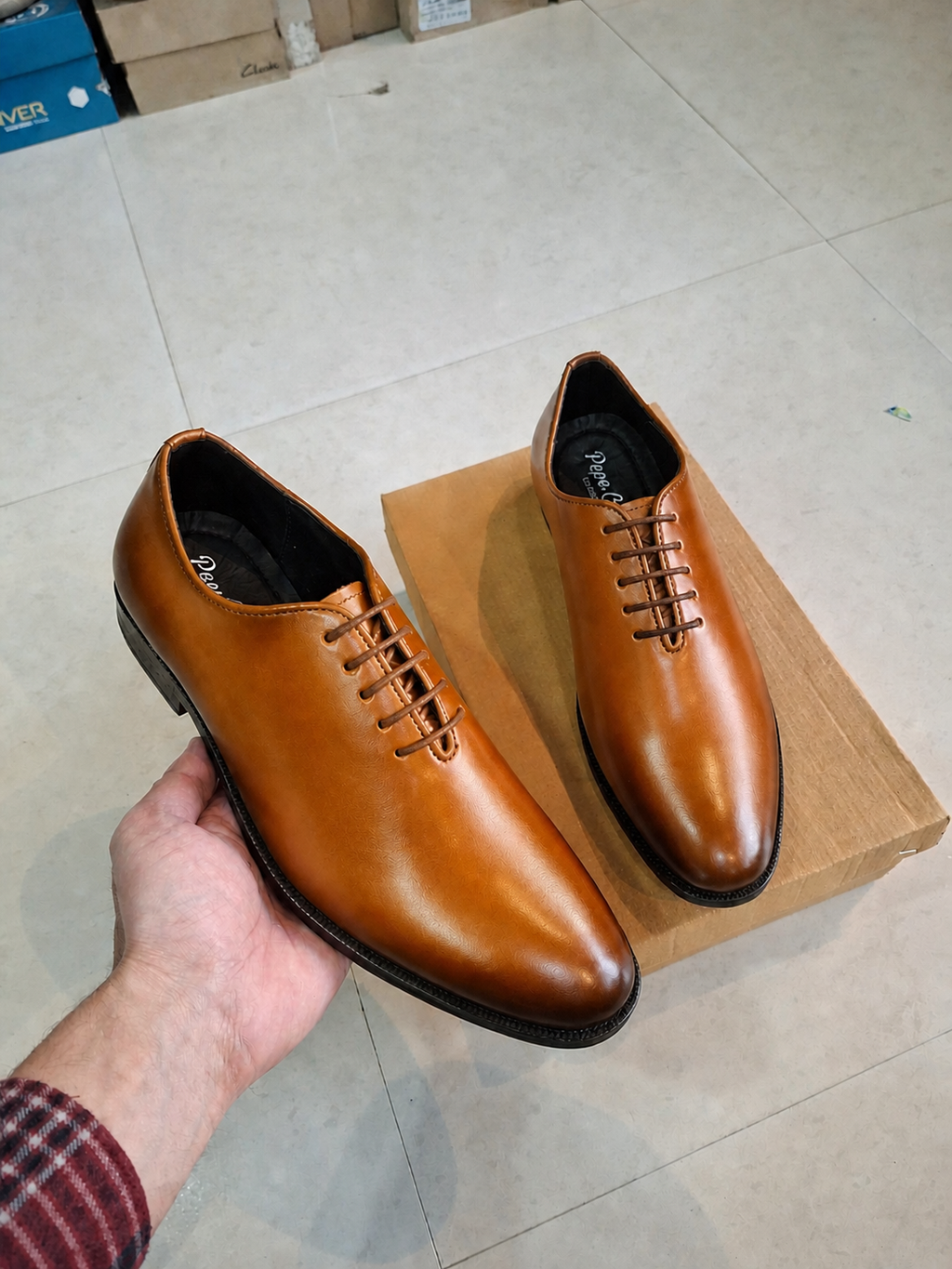 Foreign Shoes Wholecut Single Piece Genuine Leather Formal Shoes for Men