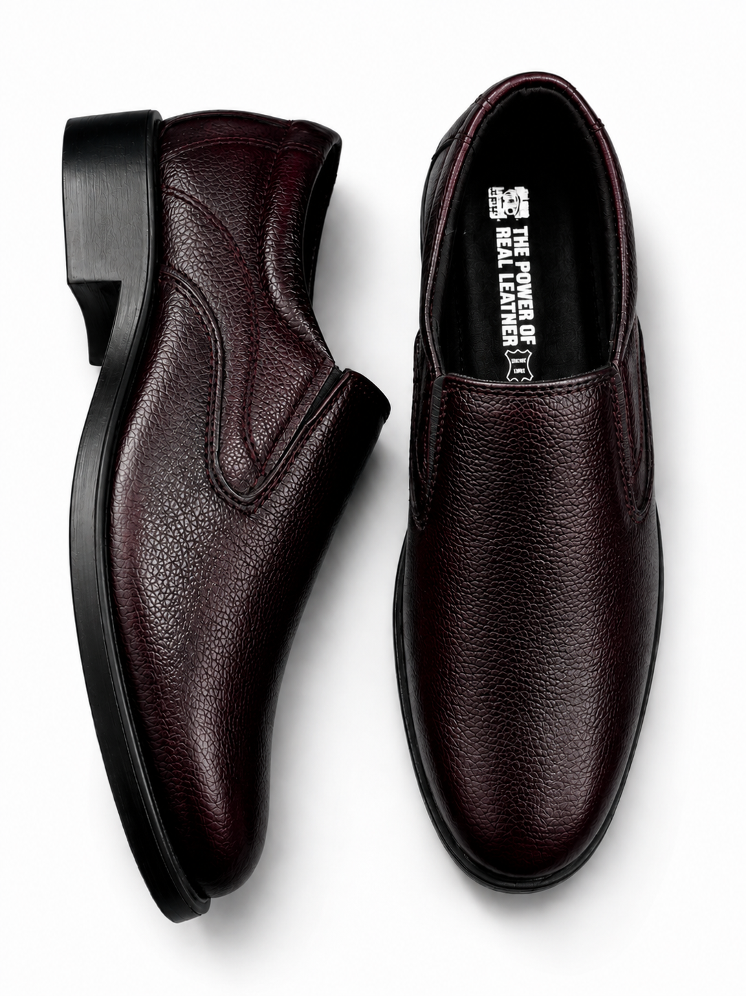 Foreign Shoes Genuine Leather Formal Slip-On Shoes for Men | Elegant & Comfortable Office Wear |Light Weight