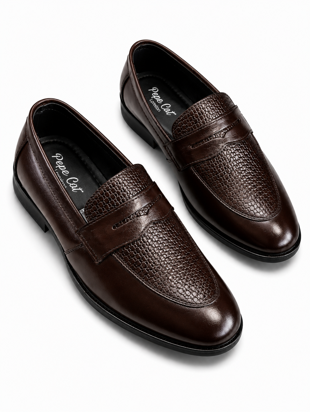 Foreign Shoes Premium Genuine Leather Penny Loafer Shoes for Men | Formal, Office & Party Wear | Dark Brown