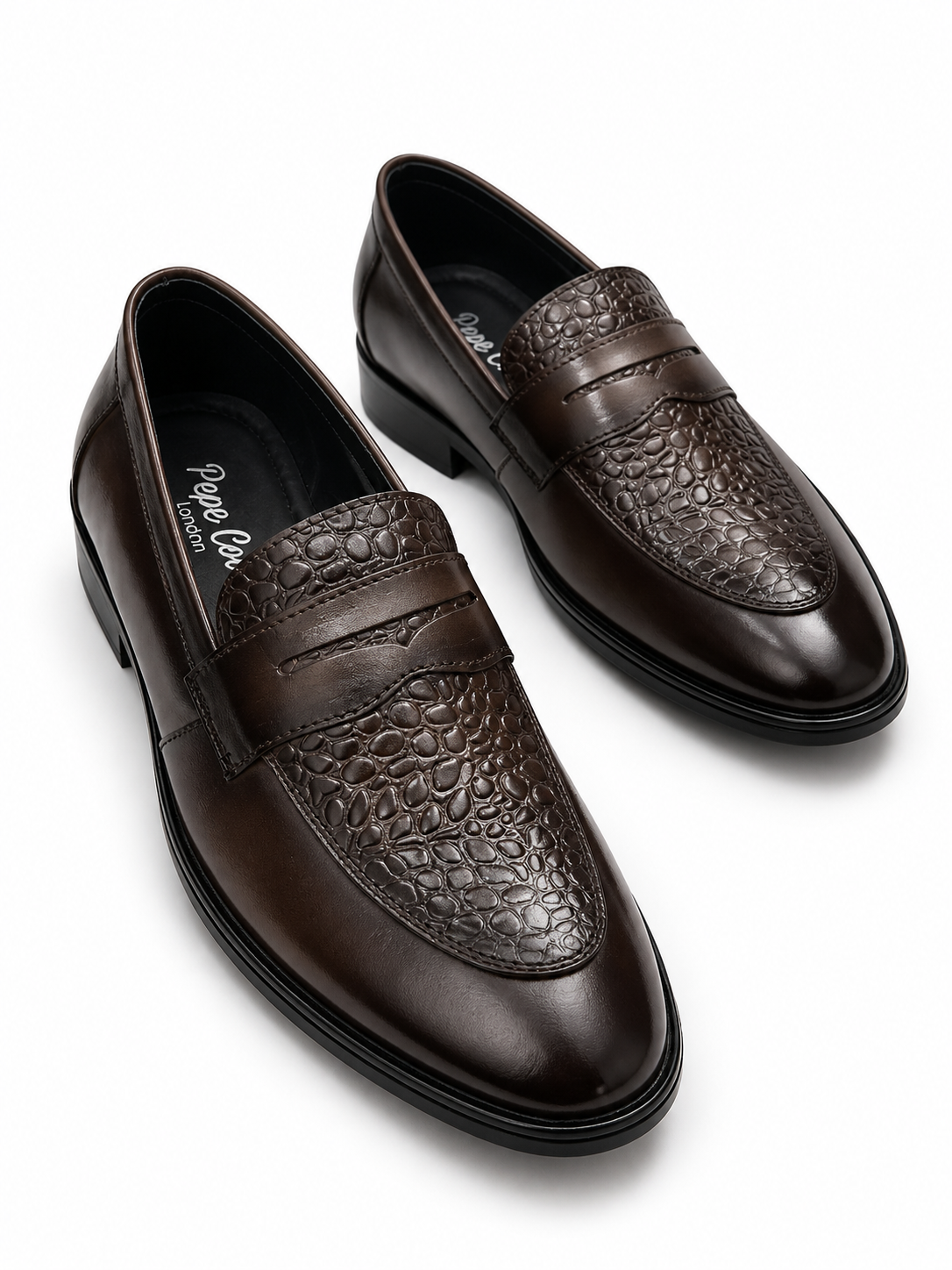 Foreign Shoes Premium Genuine Leather Penny Loafer Shoes for Men |Slip-On Formal, Office & Party Wear | Dark Brown